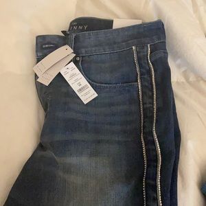 White House black market jeans with rhinestone detail